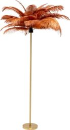 KARE Design Floor Lamp Feather Palm Rusty, Red, Height 165cm, Standing Lamp, Metal, Floor Light, Home Decor, Decorative Lighting for Living Room, Bulb Not Included