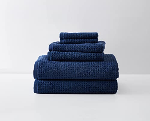 Tommy Bahama - Northern Pacific Collection - 6 Piece Towel Set- Decorative Luxury Hotel & Spa Quality Bathroom Linens, Absorbent & Fade Resistant, 6 Piece, Navy, Maritime Navy