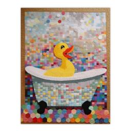 Artery8 Yellow Rubber Duck Ducky Bath Time Bathroom Toilet Art Yellow Mosaic Kids Room Nursery Extra Large XL Wall Art Poster Print