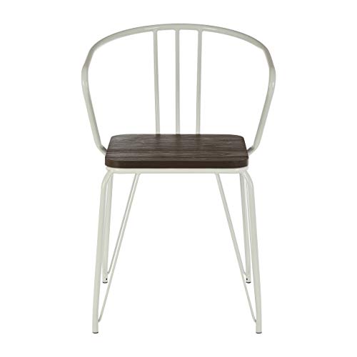 Premier Housewares Dining Chair, Wooden Chair For Kitchen, Metal, w52 x d52 x h78cm - White