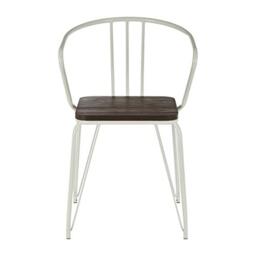 Premier Housewares Dining Chair, Wooden Chair For Kitchen, Metal, w52 x d52 x h78cm - White