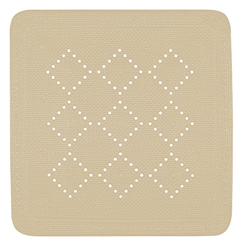 Spirella Shower Mat Bath Mat Antibacterial Non-Slip with Suction Cups Greenland Bahama Beige Approx. 55 x 55 cm