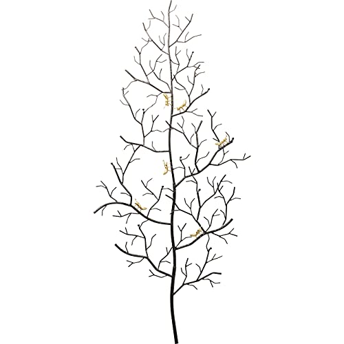 Kare Design Coat Rack Ants On A Tree Big, Gold, Black, steel powder-coated, ant figures design, wall coat hanger for robe and clothes, for hallway, entrance, assembled, 160x68,5x7,5cm (H/W/D)