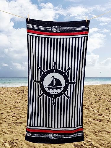 Rapport Home Ultra Absorbent Nautical Adult Beach Towel