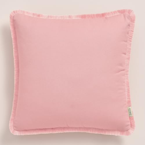 ROOM99 Boca Chica, 50 x 50 cm, Decorative Cushion Cover, Throw Cushion Cover, Aesthetic, Modern, Bedroom, Living Room, Boho, Powder Pink, 1 Piece
