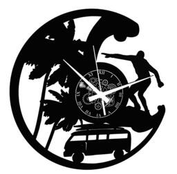 Instant Karma Clocks Vinyl Wall Clock Surf Surfing Sea Hippie Ocean Wave Modern Decoration Home