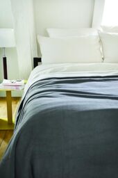 Toison d'or Narvik Double Sided Polyester Blanket, 240 cm x 300 cm Size, Steel/Natural