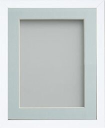 Frame Company Jellybean Range White Wooden 10x8 inch Picture Photo Frame with Light Blue Mount for Image 6x4 inch * Choice of Colours & Sizes* Fitted with Perspex