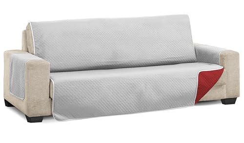 Martina Home Diamond 4-Seater Padded Sofa Cover - Grey/Rojo