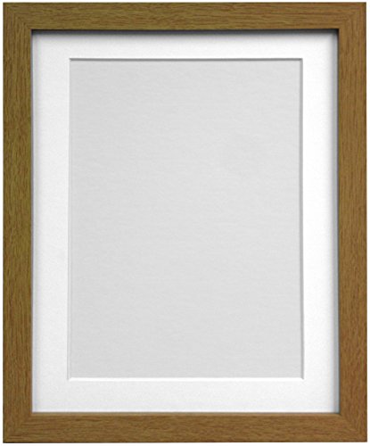 FRAMES BY POST H7 Oak Picture Photo Frame, White Mount, 24 x 18 Image Size 18 x 12 inch