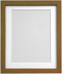FRAMES BY POST H7 Oak Picture Photo Frame, White Mount, 24 x 18 Image Size 18 x 12 inch
