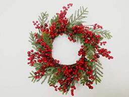 55cm Natural Looking Artificial Green Leaves And Berries Wreath Front Door Hanging Christmas Decorations Xmas Wedding Decorative Garland