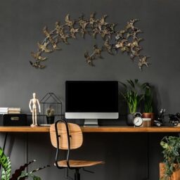 Handmade Decorative Metal Wall Accessory, 75 x 136 cm, 100% Metal (1.5 mm), Unique Gold & Black Design, Perfect for Home Decor & Art Display