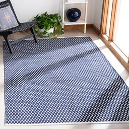 Safavieh Modern Indoor Hand Knotted Rectangle Area Rug, Boston Collection, BOS685, in Navy, 152 X 244 cm for Living Room, Bedroom or Any Indoor Space