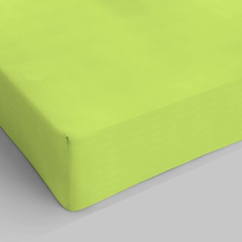 Sogni e Capricci Max Color Fitted Sheet with 25cm Corner, Acid Green, double
