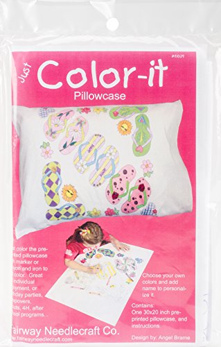 Fairway Needlecraft 81029 Stamped Perle Edge Pillowcase, Multi-Colour, 30 x 20-Inch