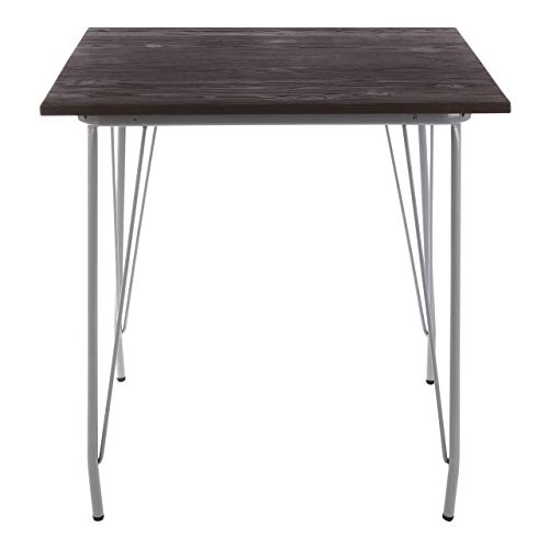 Premier Housewares Side Table, Coffee Tables for Dining & Living Room, Metal & Wood, w80 x d80 x h76cm - Grey