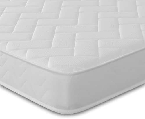 Starlight Beds Essentials Double Mattress, Soft Comfort Sleep Surface, 7.5 Inch Deep with Memory Foam Layer & Springs, Budget-Friendly Mattress (135x190x19cm), White