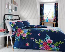 GC GAVENO CAVAILIA Luxurious Alice Bed Set with Duvet Cover and Pillow Cases, Polycotton, Navy, Double