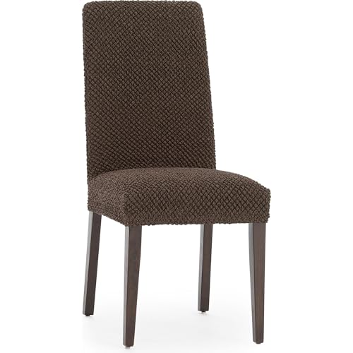 ECOMMERC3 - 2 Universal and Versatile Chair Covers - Brown Chair Cover Protector Easy to Install for Back, Seat and Arms