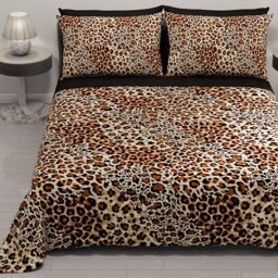 PETTI Artigiani Italiani - Summer Bedspread 220 x 260 cm 100 g/m² Double Face, Spring Quilt, Lightweight Quilt, Orange Animalier, 100% Made in Italy