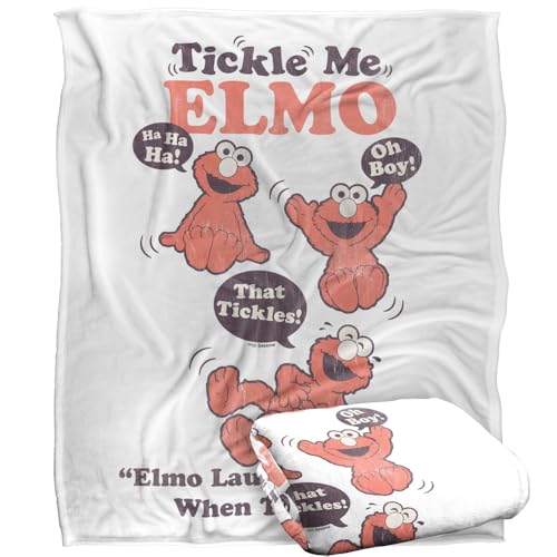 Sesame Street Tickle Me Elmo Tickle Ad Silky Touch Super Soft Throw Blanket 152 X 127 Cm