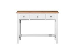 TAD TIMBER ART DESIGN UK Astbury 3 Drawer Dressing Table Vanity Makeup Desk White and Oak