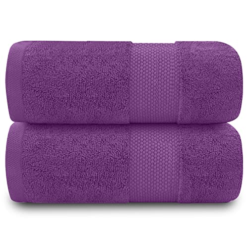 GC GAVENO CAVAILIA Egyptian Cotton Thick Absorbent 700 GSM Miami Bath Sheet [ Pack of 2-Purple (90x140 cm)