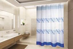 "MSV ""Premium Porto Polyester Shower Curtain, Blue, 180 x 200 cm"