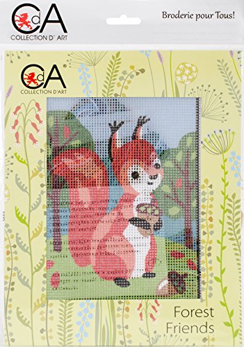 "Collection D'Art ""Red Squirrel Tapestry Kit, 100% Cotton, Multi-Colour, 20 x 25 x 0.100 cm"