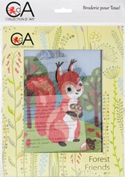 "Collection D'Art ""Red Squirrel Tapestry Kit, 100% Cotton, Multi-Colour, 20 x 25 x 0.100 cm"