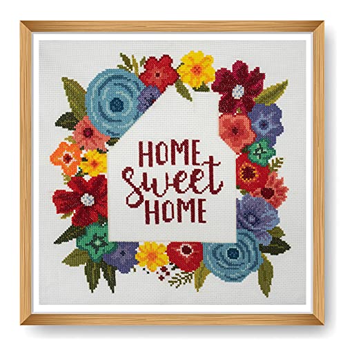 Trimits Large Cross Stitch Kits - Counted Embroidery Needlework for Adults Beginners Kids, Christmas Gifts Wall Art (Frame Not Included), 11 Count, Home Sweet Home