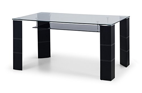 Julian Bowen Greenwich Glass Dining Table for 6, Clear - H75 x W150 x D90cm