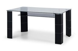 Julian Bowen Greenwich Glass Dining Table for 6, Clear - H75 x W150 x D90cm