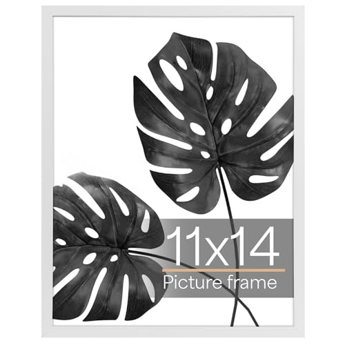 Giftgarden 11x14 Picture Frame White, 11 by 14 Thin Photo Frame for Wall Mount, Single