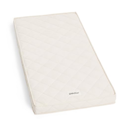 The Little Green Sheep Twist Cot Bed, Breathable Mattress (for Boori Crib), 77 x 132 cm, Coconut Coir, Cotton, Wool, Latex, Colour, To fit 77cm x 132cm