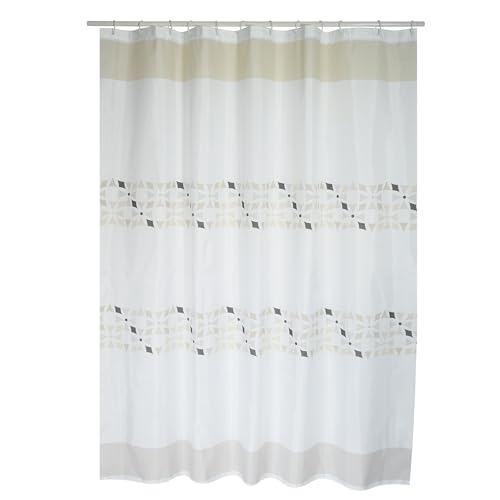"MSV ""Premium Porto Polyester Shower Curtain, Beige, 180 x 200 cm"