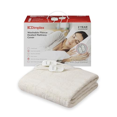 Dimplex DXMCDBD Machine Washable Fleece Mattress Cover with Dual Control and Extra Foot Warmth - Double