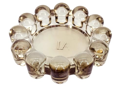 Alice Lane Bubble Candle Dish ??? Chic Amber Glass Candle Dish for Home Decor ??? Decorative Modern Candle Holder for Small Candles & Diffusers