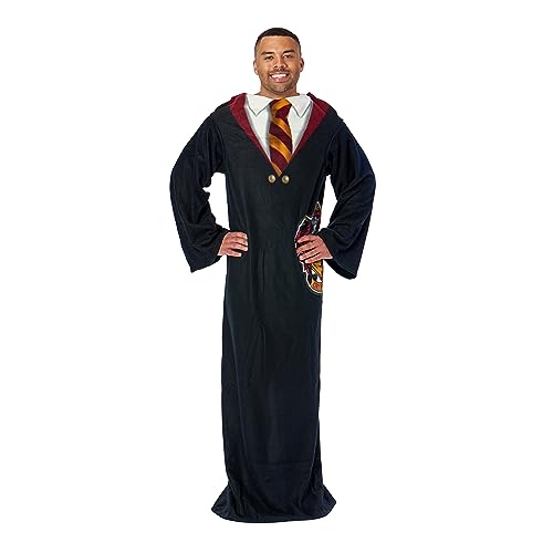 "Northwest Harry Potter Hogwarts Rules Adult Silk Touch Comfy Throw Blanket with Sleeves, 48"" x 71"""