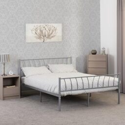 "Seconique Harlow 4'6"" Bed in Silver"