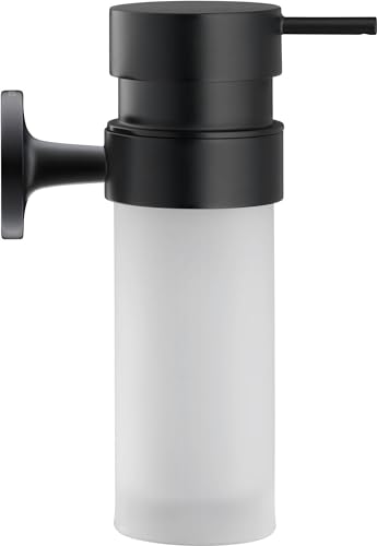 Duravit Starck T Soap Dispenser, Liquid Soap Dispenser, Refillable Pump Soap Dispenser, Wall Mounted, Capacity 175 ml, Matt Black