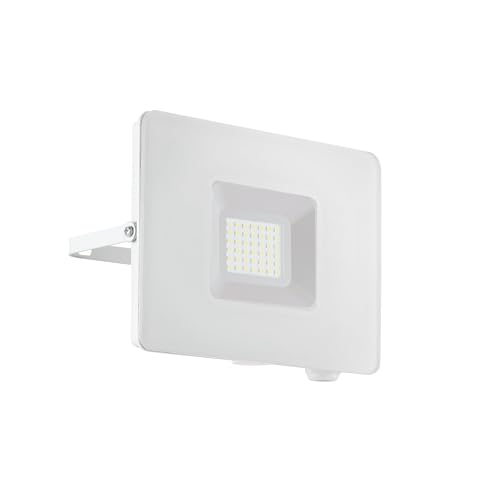 EGLO Faedo 3 LED Outdoor Spotlight, 1-Bulb Outdoor Light, Wall Spotlight Made of Aluminium, Colour: White, Glass: Clear, 30 Watt, IP65