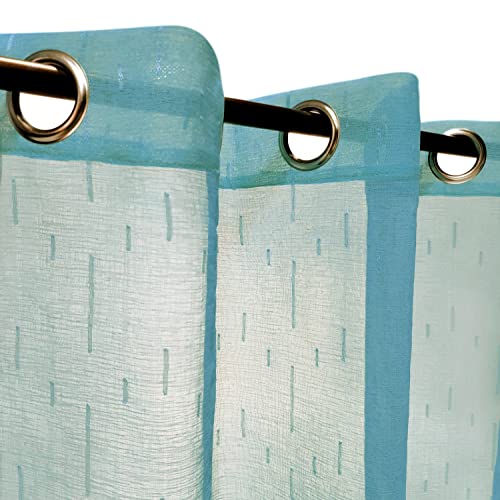 Atout Ciel Eyelet Curtain 140 x 240 cm Duck Egg Blue Ready to Hang