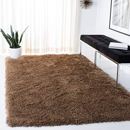 Safavieh Shaggy Indoor Hand Tufted Rectangle Area Rug, Venice Shag Collection, SG256, in Taupe, 122 X 183 cm for Living Room, Bedroom or Any Indoor Space