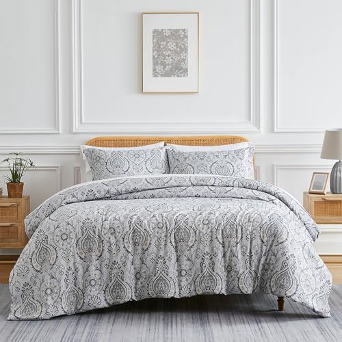 "Southshore Fine Living Inc.Duvet Cover Full/Queen Size Set ??? Extra Soft Bedding w/Zipper Closure ??? Full/Queen Duvet Cover Set 98""x 98"", 2 Pillow Shams 20""x36""???Lightweight, Wrinkle Resistant???Ash Blue"
