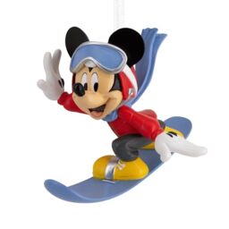 Hallmark Snowboarding Mickey Mouse Ornament, Disney Tree Decoration, Disney Hanging Ornament, Christmas Hanging Ornament, Gifts for Christmas, Silver Or Gold
