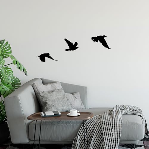 Stylish Black Decorative Metal Wall Accessory Set (3 Pieces) - 100% Metal, 1.5 mm Thick - Perfect for Home Decor, Modern & Elegant Design