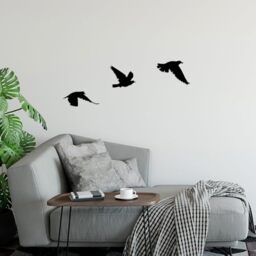 Stylish Black Decorative Metal Wall Accessory Set (3 Pieces) - 100% Metal, 1.5 mm Thick - Perfect for Home Decor, Modern & Elegant Design