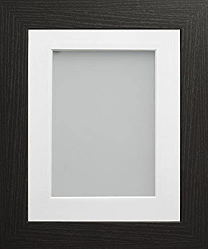 Frame Company Watson Range Black 10x8 inch Picture Photo Frame with White Mount for Image 8x6 inch *Choice of Sizes* Fitted with Real Glass